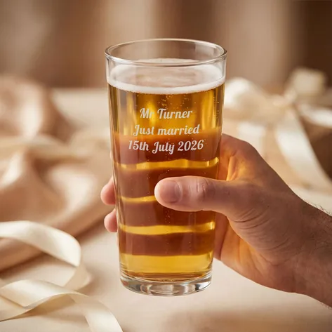 Personalised Straight Pint Glass With Luxury Gift Bag And Box Personalised Straight Pint Glass With Luxury Gift Bag And Box