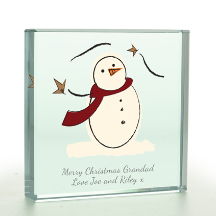 Personalised 'Snowman' Glass Token