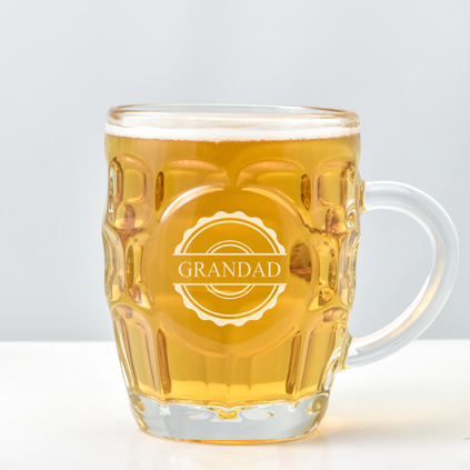 Personalised Traditional Pint Glass With Badge