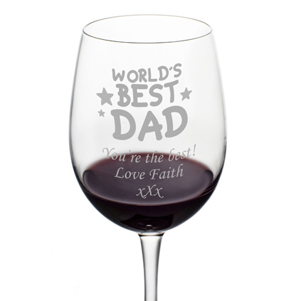 Personalised Wine Glass - World's Best Dad