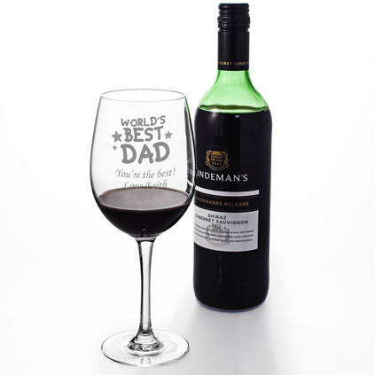 Personalised Wine Glass - World's Best Dad