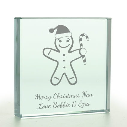 Personalised Gingerbread Man Glass Token