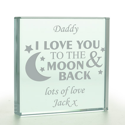 Personalised Love You To The Moon And Back Glass Token