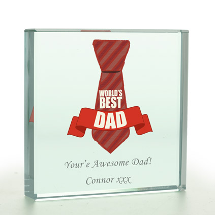Personalised Worlds Best Dad Glass Token
