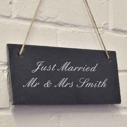 Personalised Hanging Slate Sign With Any Message