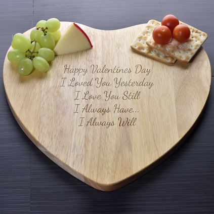 Personalised Heart Shaped Wooden Chopping Board