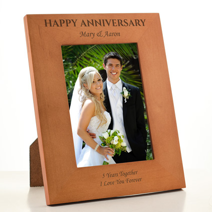 Personalised Happy Anniversary Wooden Photo Frame