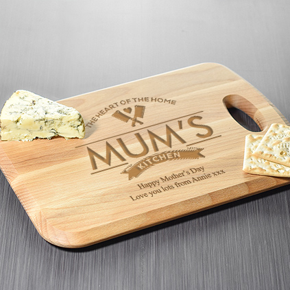 Personalised Wood Chopping Board - Mum's Kitchen