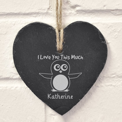 Personalised Slate Hanging Heart - I Love You This Much
