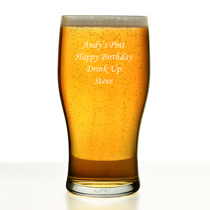 Personalised Tulip Pint Glass With Luxury Gift Bag And Box