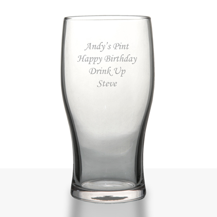 Personalised Tulip Pint Glass With Luxury Gift Bag And Box