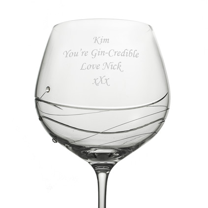 Personalised Gin Glass With Swarovski Elements