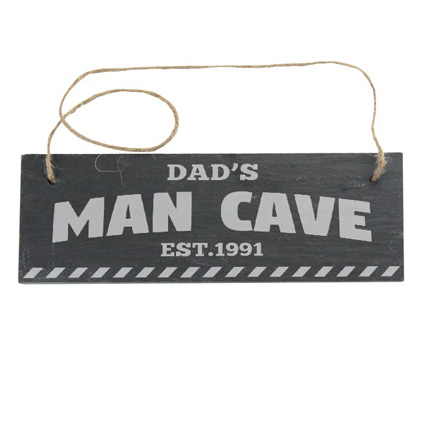 Personalised Hanging Slate Man Cave Sign