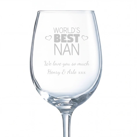 Personalised Wine Glass For The World's Best Nan