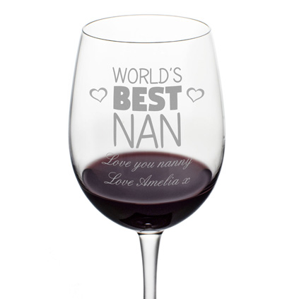 Personalised Wine Glass For The World's Best Nan