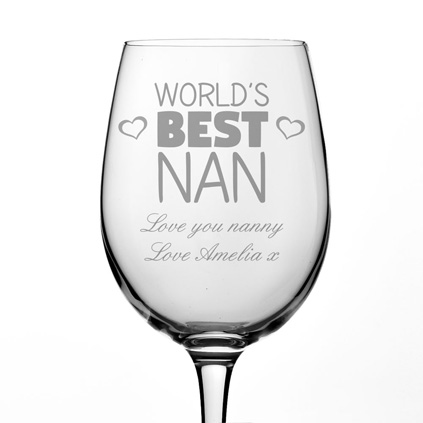 Personalised Wine Glass For The World's Best Nan
