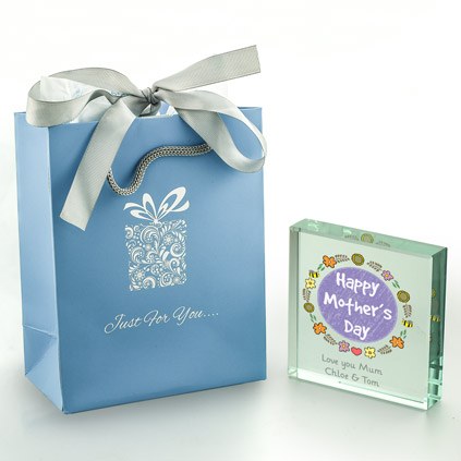 Personalised Happy Mother's Day Colour Glass Token
