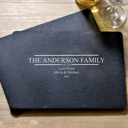Personalised Engraved Slate Place Mat Set