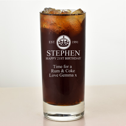 Personalised Spiced Rum Highball Glass