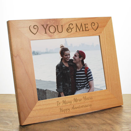 Personalised You And Me Wooden Photo Frame