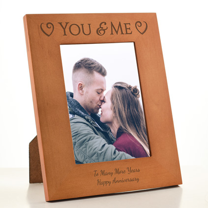 Personalised You And Me Wooden Photo Frame