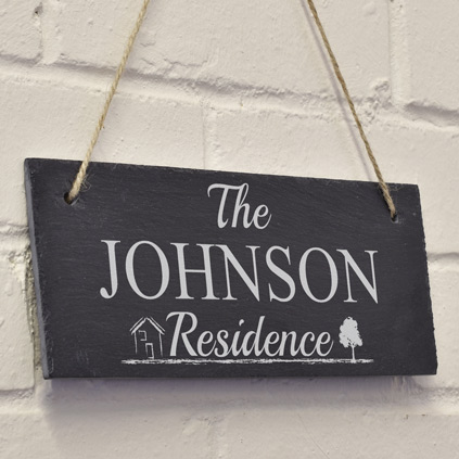 Personalised Hanging Slate Family House Sign