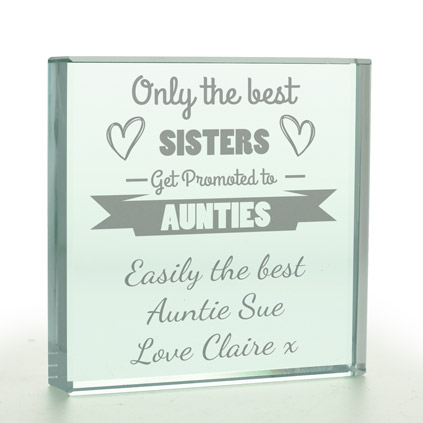 Personalised 'Only The Best Sisters Get Promoted' Glass Token