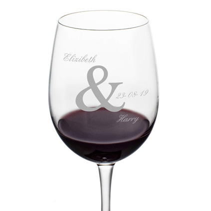 Personalised Married Couple Wine Glass