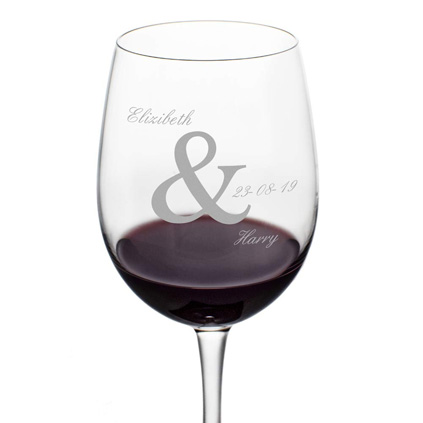 Personalised Married Couple Wine Glass