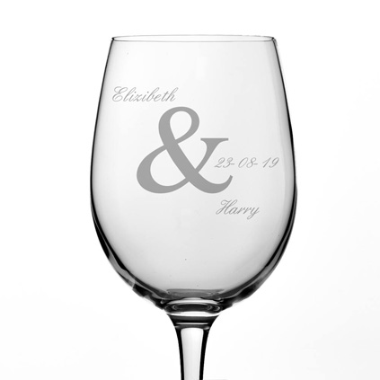 Personalised Married Couple Wine Glass