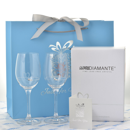 Personalised Mr And Mrs Petite Wine Glass Set