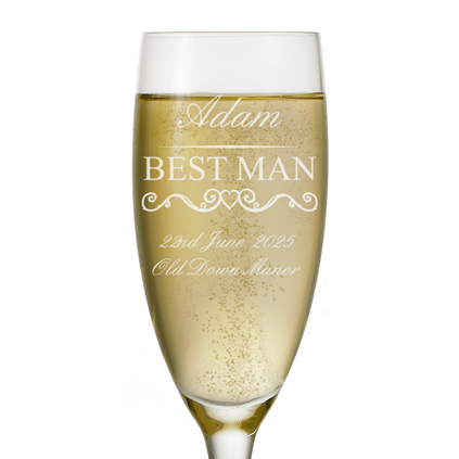 Personalised Best Man Wedding Flute