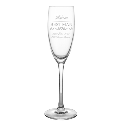 Personalised Best Man Wedding Flute