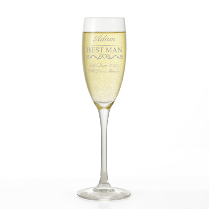 Personalised Best Man Wedding Flute