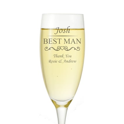 Personalised Best Man Wedding Flute