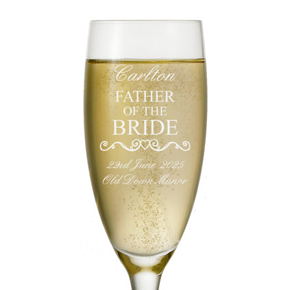 Personalised Father Of The Bride Wedding Flute
