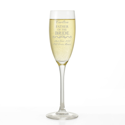 Personalised Father Of The Bride Wedding Flute