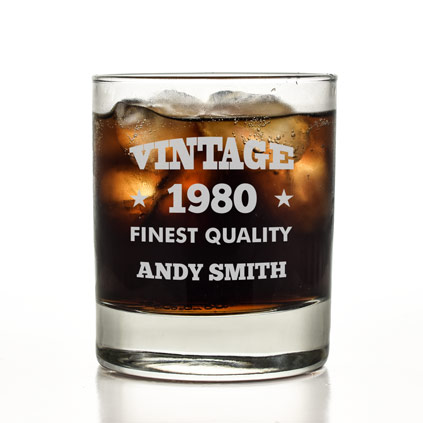 Personalised Vintage Finest Quality Glass Tumbler