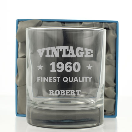 Personalised Vintage Finest Quality Glass Tumbler