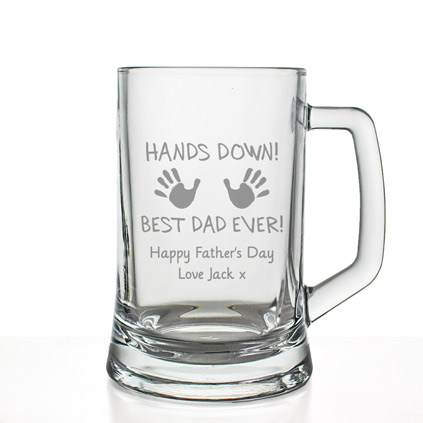 Personalised Pint Tankard - Hands Down Best Dad Ever