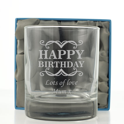 Personalised Happy Birthday Whisky Glass