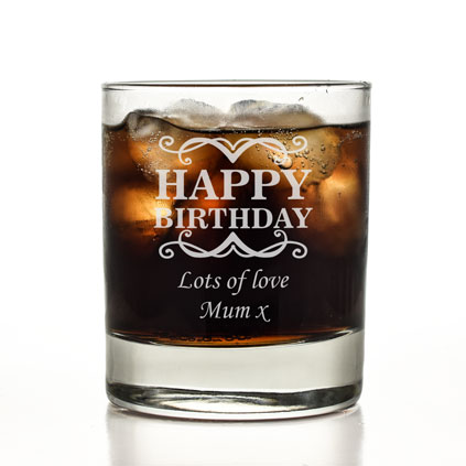 Personalised Happy Birthday Whisky Glass