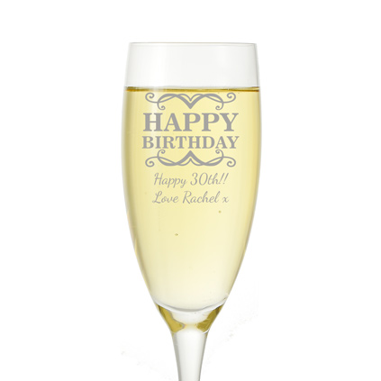 Personalised Happy Birthday Champagne Flute