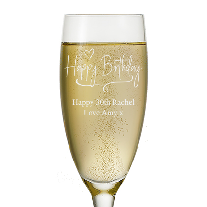 Personalised Happy Birthday Champagne Flute