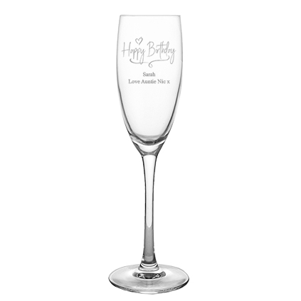 Personalised Happy Birthday Champagne Flute