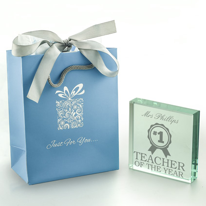 Personalised Teacher Of The Year Glass Token