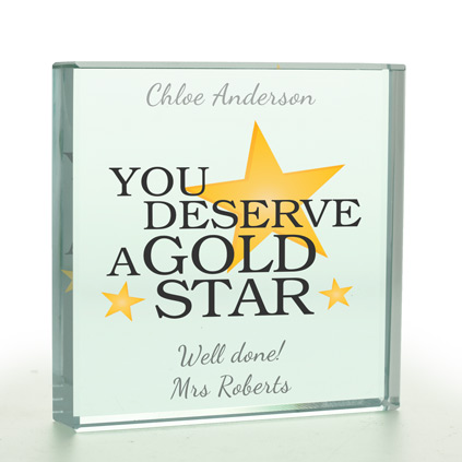Personalised Glass Token - You Deserve A Gold Star
