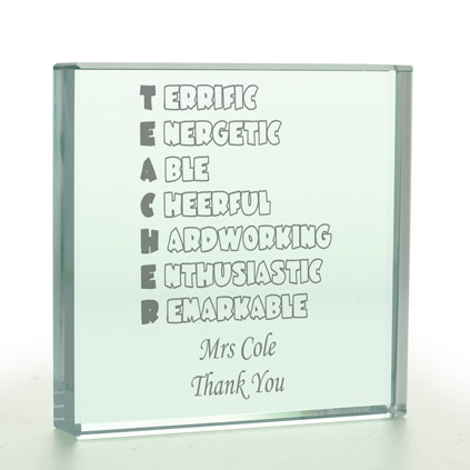 Personalised Terrific Teacher Glass Token