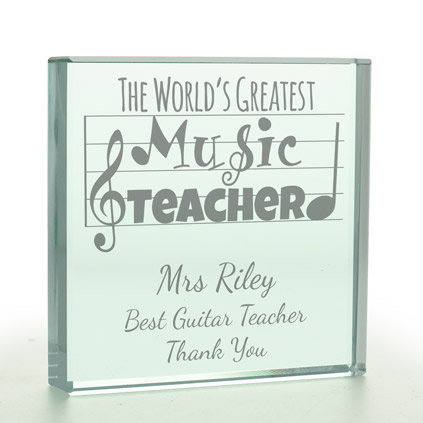 The World's Greatest Music Teacher Personalised Glass Token