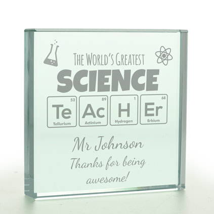 The World's Greatest Science Teacher Personalised Glass Token